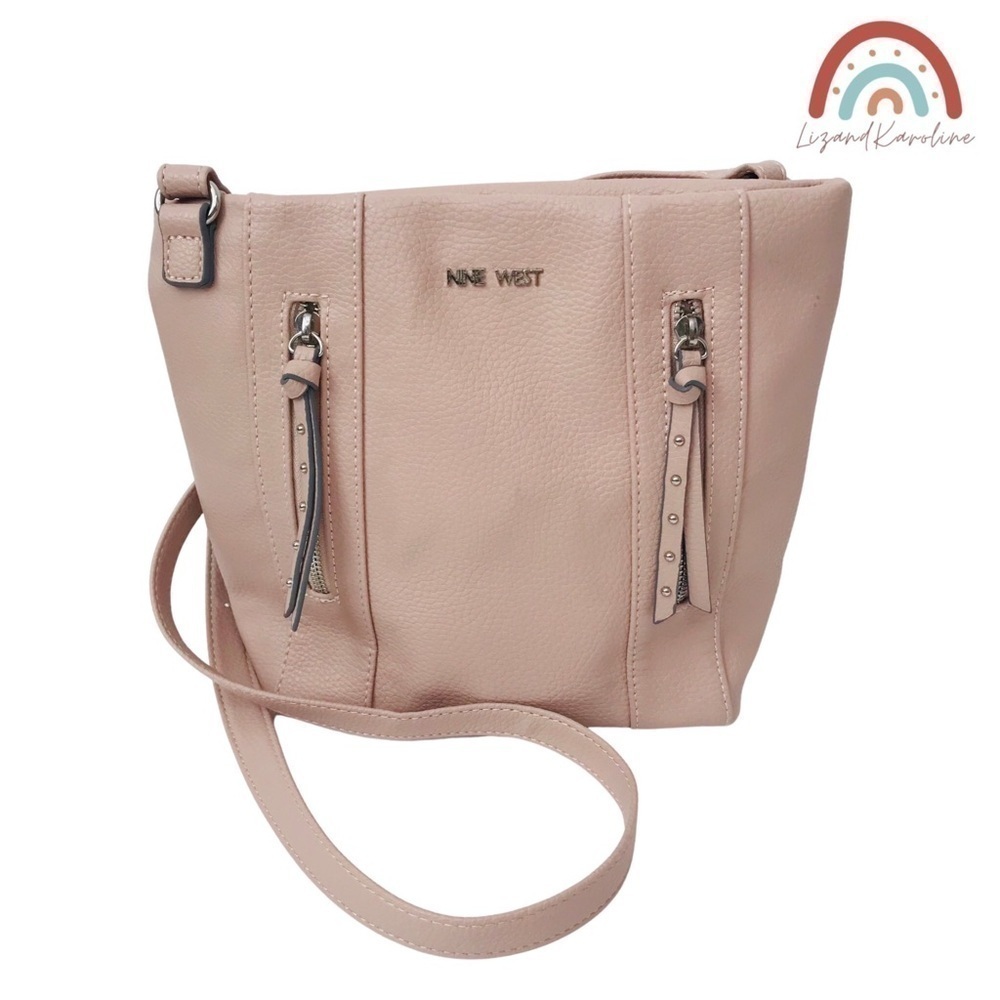 Nine West Faux Leather Pebbled Blush Pink Crossbody Bag